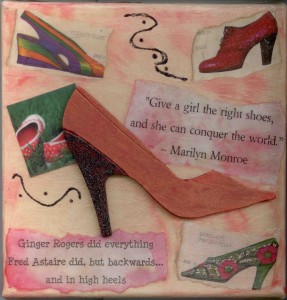 Red sparkle shoes 2
